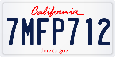 CA license plate 7MFP712