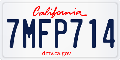 CA license plate 7MFP714