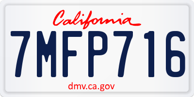 CA license plate 7MFP716