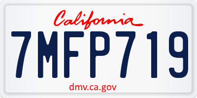 CA license plate 7MFP719