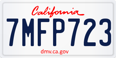 CA license plate 7MFP723
