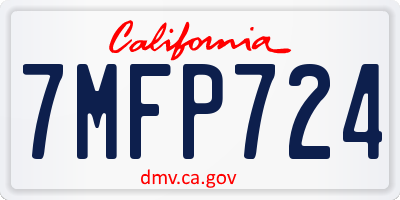 CA license plate 7MFP724