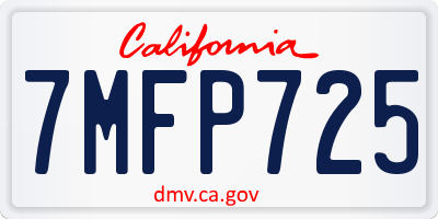 CA license plate 7MFP725