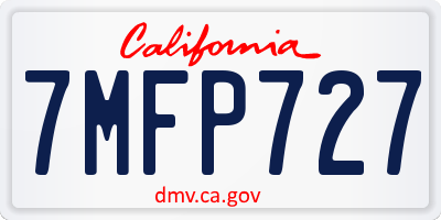 CA license plate 7MFP727