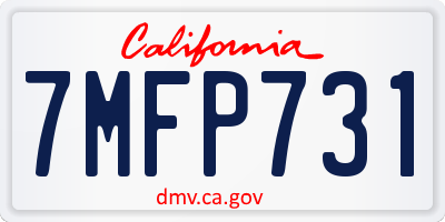 CA license plate 7MFP731
