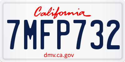 CA license plate 7MFP732