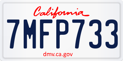CA license plate 7MFP733