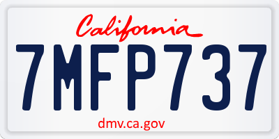 CA license plate 7MFP737