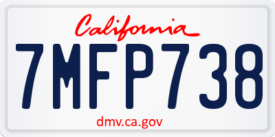 CA license plate 7MFP738