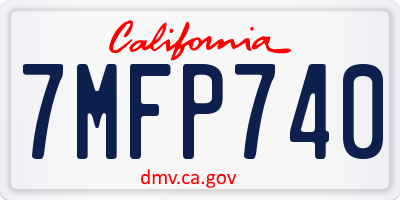 CA license plate 7MFP740
