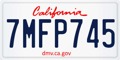 CA license plate 7MFP745