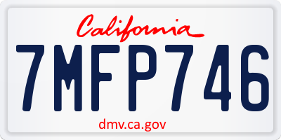 CA license plate 7MFP746