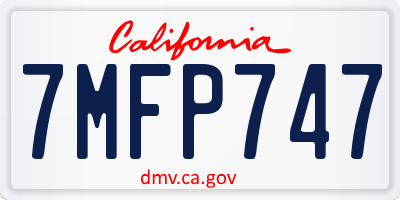 CA license plate 7MFP747