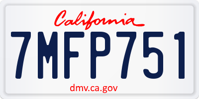 CA license plate 7MFP751
