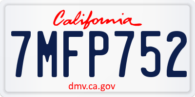 CA license plate 7MFP752