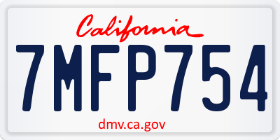 CA license plate 7MFP754