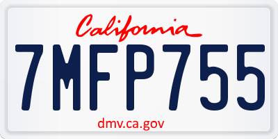 CA license plate 7MFP755