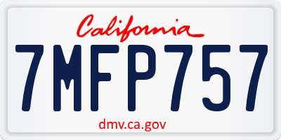 CA license plate 7MFP757