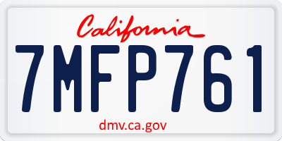 CA license plate 7MFP761