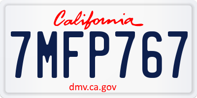 CA license plate 7MFP767