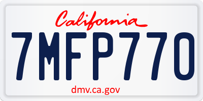 CA license plate 7MFP770