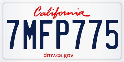 CA license plate 7MFP775