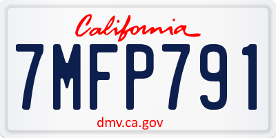 CA license plate 7MFP791