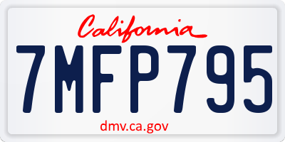 CA license plate 7MFP795