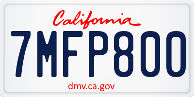 CA license plate 7MFP800