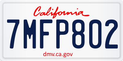 CA license plate 7MFP802