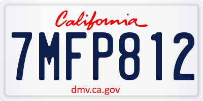 CA license plate 7MFP812