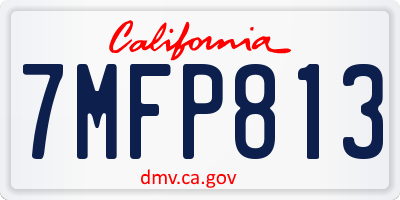 CA license plate 7MFP813