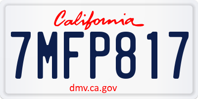 CA license plate 7MFP817
