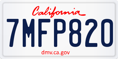 CA license plate 7MFP820