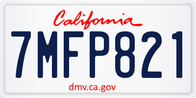 CA license plate 7MFP821