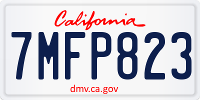 CA license plate 7MFP823