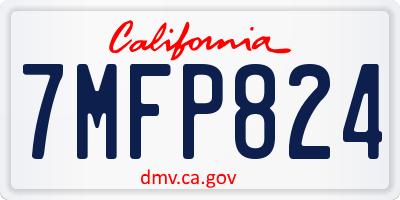 CA license plate 7MFP824