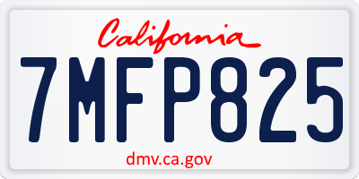 CA license plate 7MFP825