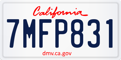 CA license plate 7MFP831