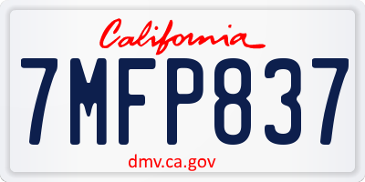 CA license plate 7MFP837