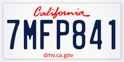 CA license plate 7MFP841