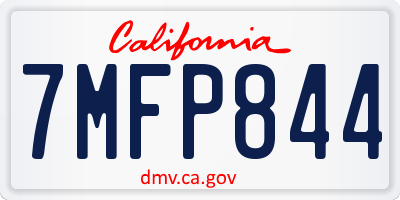 CA license plate 7MFP844