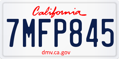 CA license plate 7MFP845