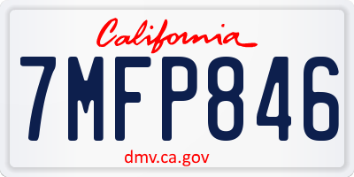 CA license plate 7MFP846