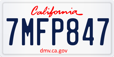CA license plate 7MFP847