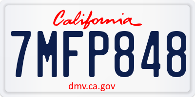 CA license plate 7MFP848