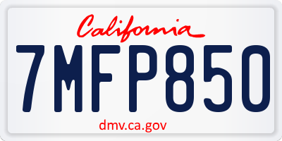 CA license plate 7MFP850