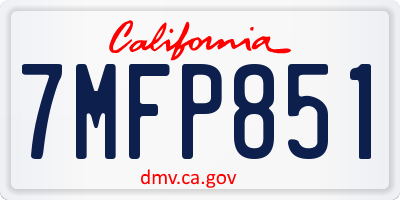CA license plate 7MFP851