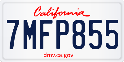 CA license plate 7MFP855