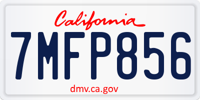 CA license plate 7MFP856